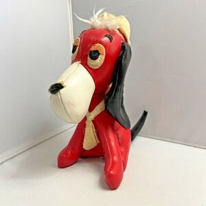 Holiday Fair Vinyl Plush Stuffed Toy Red Dog 1960s Carnival Prize Vintage Japan